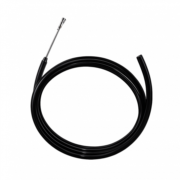 Hard pipe siphon adapter with roller tip for refueling stoves from anti-theft gas tanks.