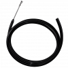 Hard pipe siphon adapter with roller tip for refueling stoves from anti-theft gas tanks.