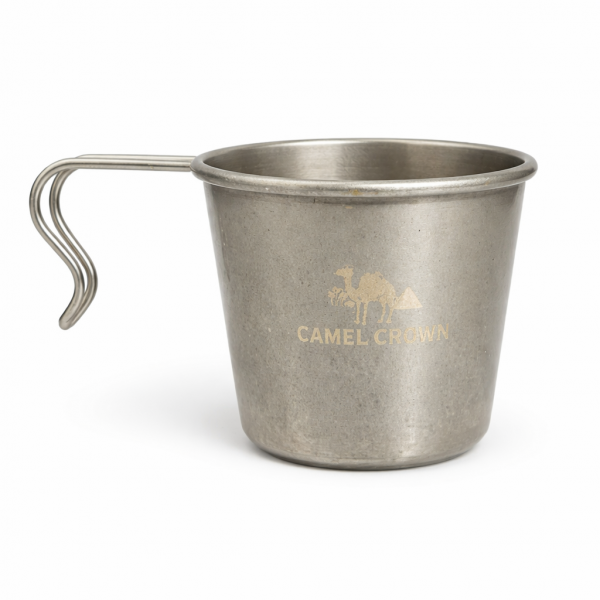 Camel Crown Vintage Sierra Cup - 304 Stainless Steel for Outdoor Camping, Portable Hiking & Coffee Mug