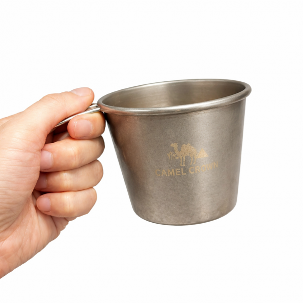 Camel Crown Vintage Sierra Cup - 304 Stainless Steel for Outdoor Camping, Portable Hiking & Coffee Mug