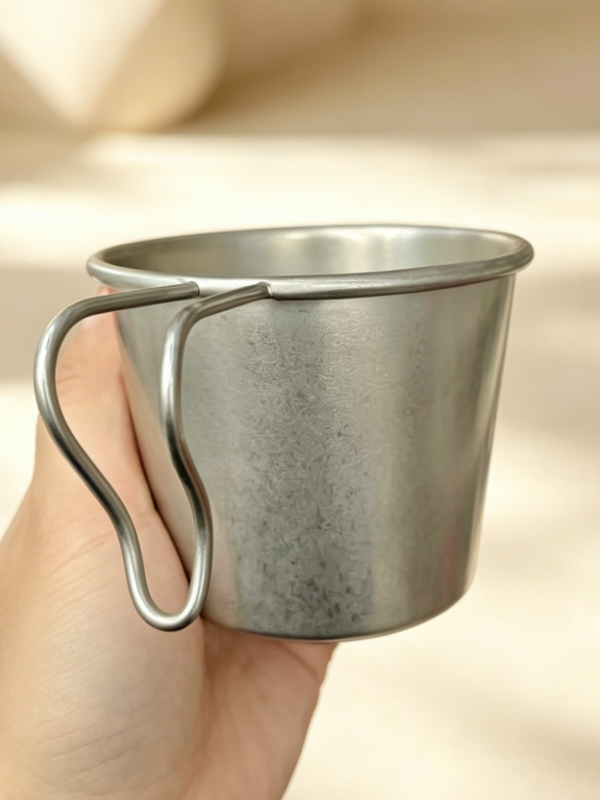 Vintage Stainless Steel Sierra Cup - 350ml Hanging Handle Camping Mug